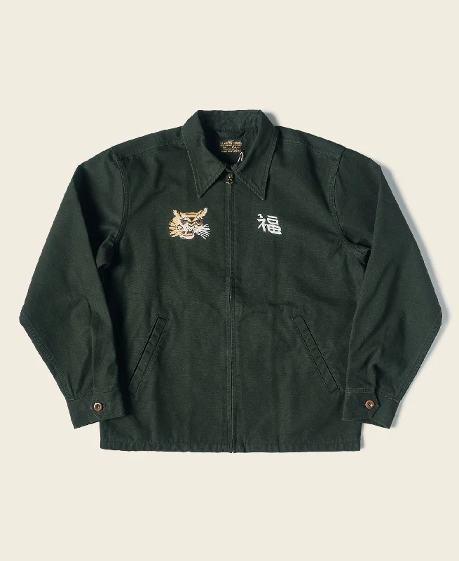 Denim Jacket-Fox Embroidery Vietnam Souvenir Jacket