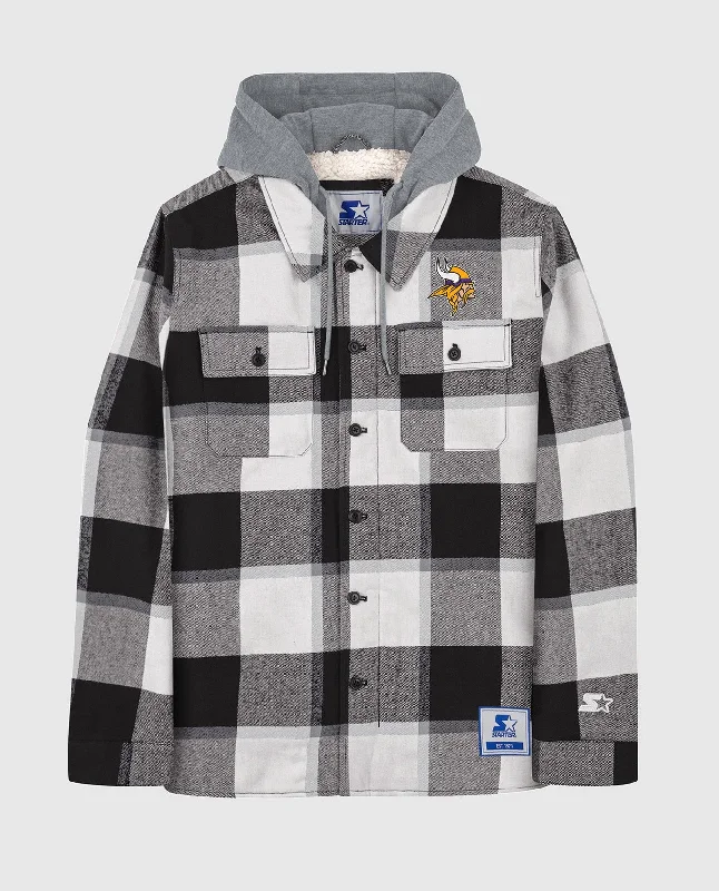 Workwear Jacket-Minnesota Vikings The Big Joe Sherpa Lined Plaid Jacket