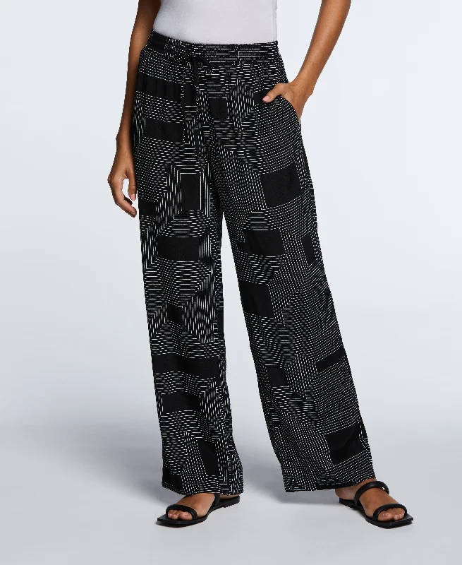 Summer Pants-Petite Size Eco Fabric Pull On Wide Leg Pant