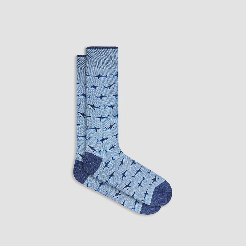 Crew Length Socks-Sharks Mid-Calf Socks