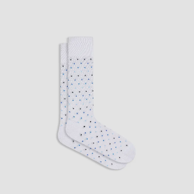 White Socks-X-Stitch Mid-Calf Socks