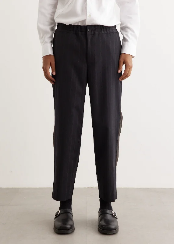 Cargo Pants-Stripe Wool Trouser