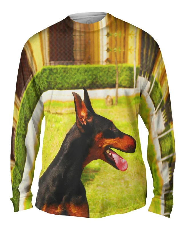 Workout Long Sleeve-Joyous Doberman Pinscher