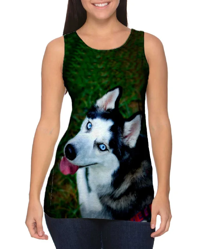 Silk Tank-Blue Husky