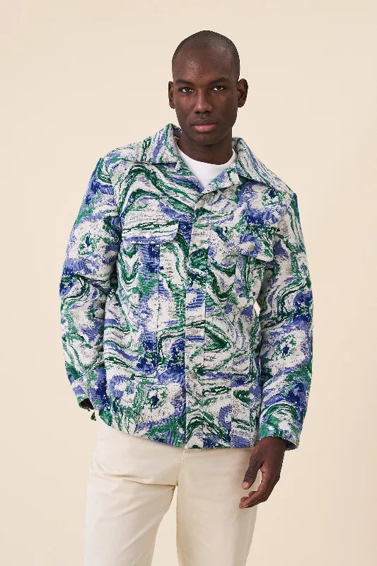 Summer Jacket-MARBLE PATTERNED RECYCLED JACKET