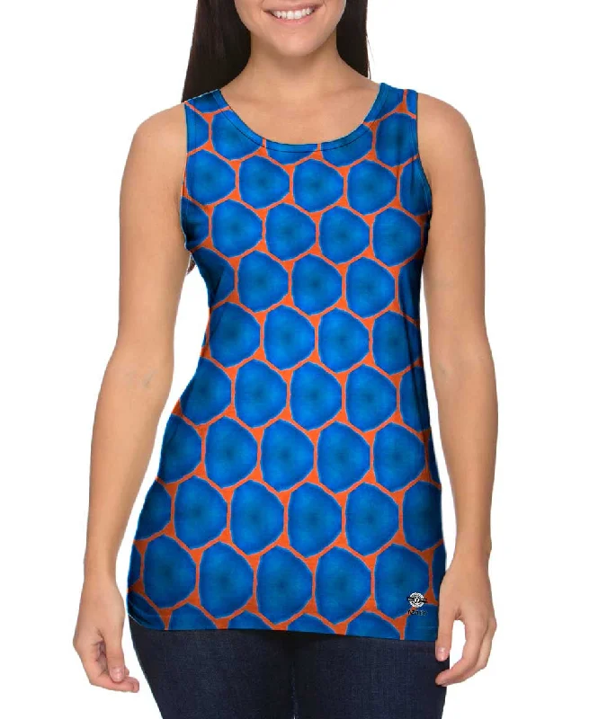 Organic Cotton Tank-Blue Orange Colorful Triangles