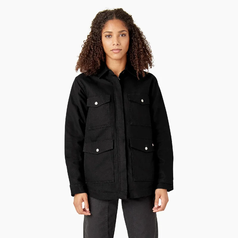 Casual Jacket-Dickies Women's Sherpa-Lined Duck Chore Coat