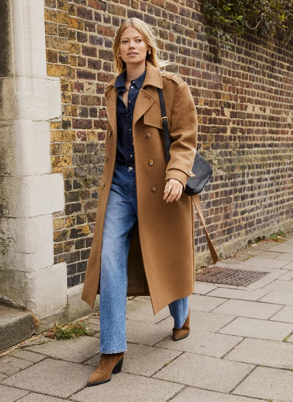 Travel Jacket-Ingrid Belted Wool Trench Coat