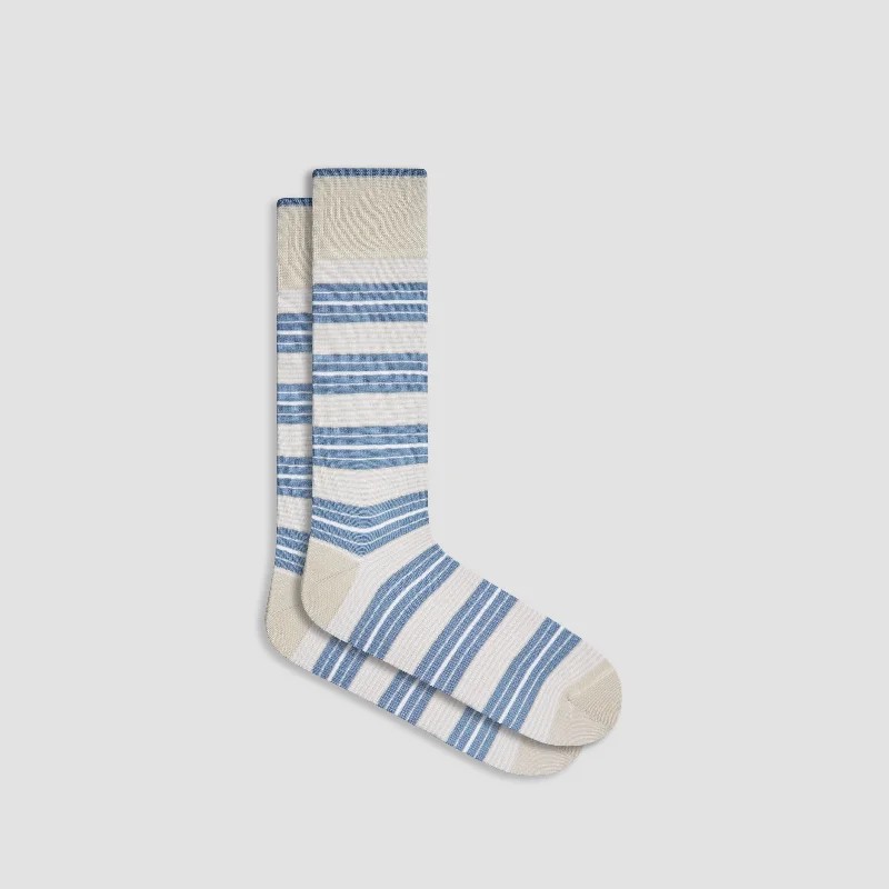 Grip Socks-Striped Mid-Calf Socks