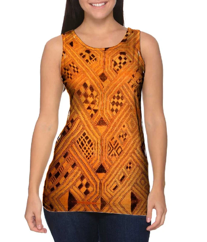 Summer Sleeveless-African Tribal Kuba Cloth Lattice Runway