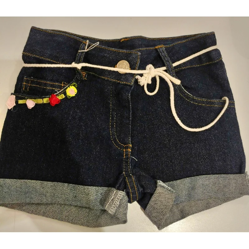 Organic Cotton Shorts-Little Mass Dark Denim Shorts