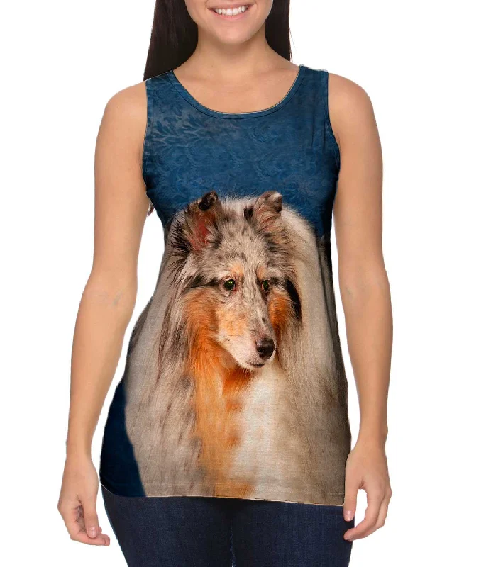 Fitness Tank-Blue Wallpaper Sheltie