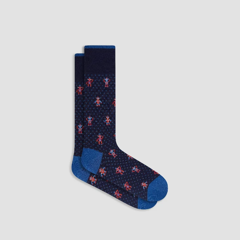 Knee-High Socks-Robot Mid-Calf Socks