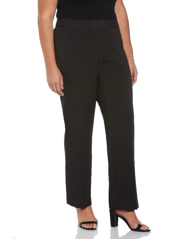 Summer Pants-Plus Size Gabardine Straight Leg Pant - Curvy Fit