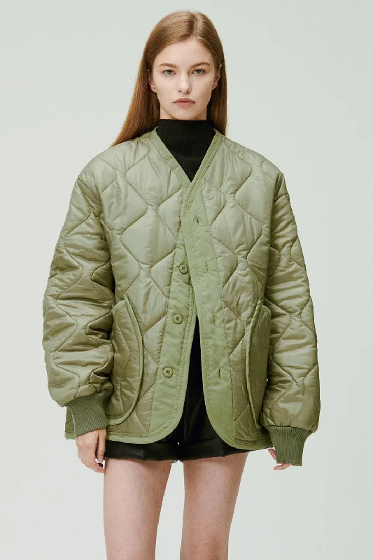 Rain Jacket-Laura Boyfriend Quilted Coat