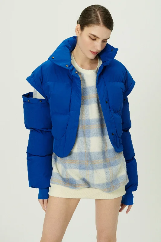 Insulated Jacket-Cynlee Two-way Puffer Crop Jacket