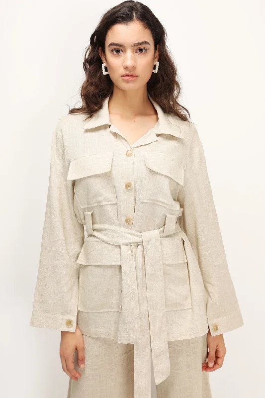 Running Jacket-Dani Linen Safari Jacket