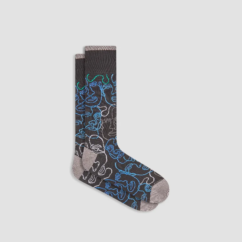 Colorful Socks-Abstract Faces Mid-Calf Socks