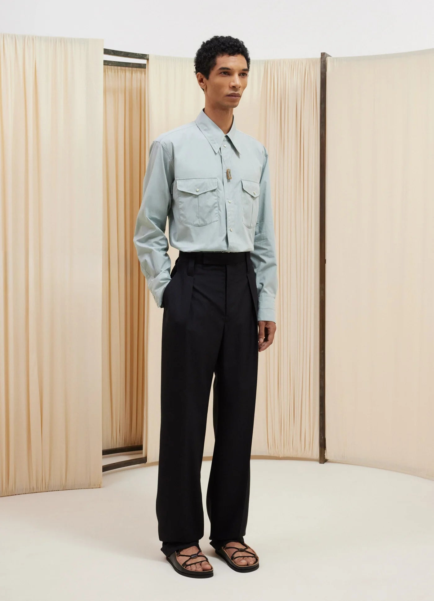 Retro Pants-ONE PLEAT PANTS