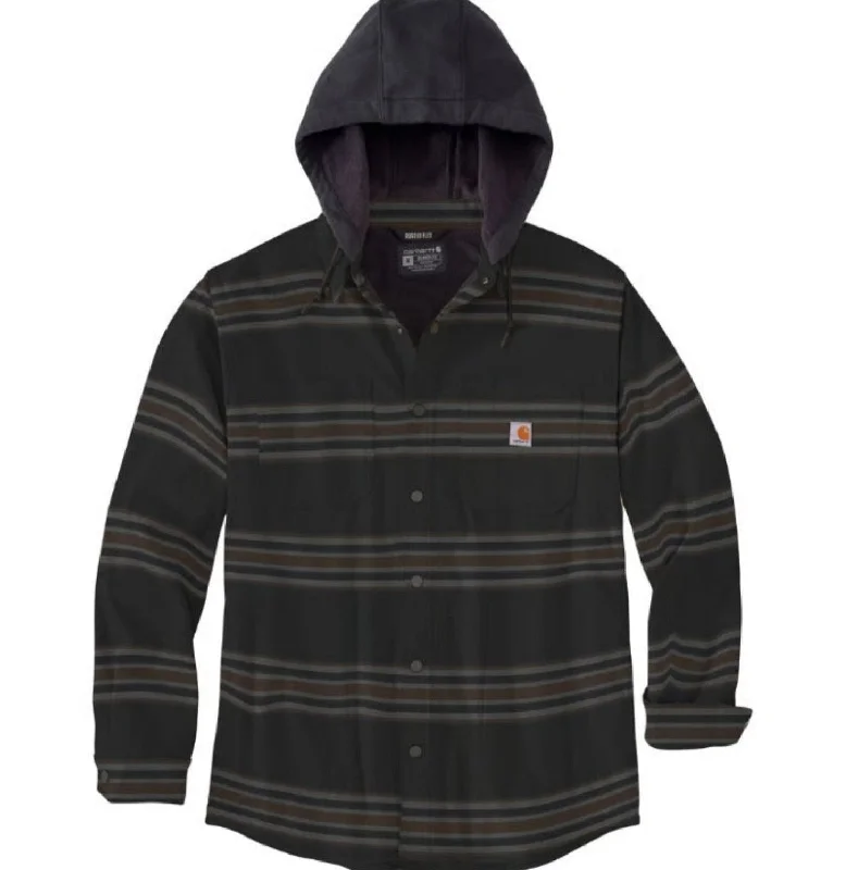 Festival Jacket-Carhartt Men's Flannel Fleece-Lined Snap Hooded Shirt Jac