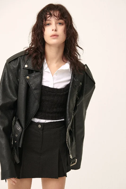 Grunge Jacket-Megan Oversized Rider Jacket