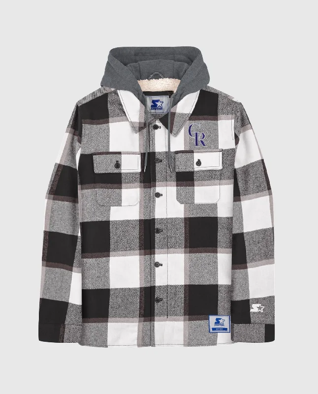 Classic Fit Jacket-Colorado Rockies Cotton Flannel Full-Snap Jacket