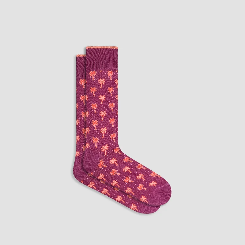 Fun Patterned Socks-Palm Trees Mid-Calf Socks