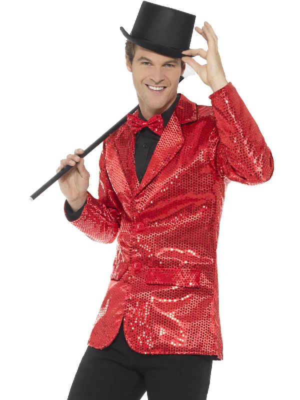 Gym Jacket-Sequin Jacket, Mens, Red