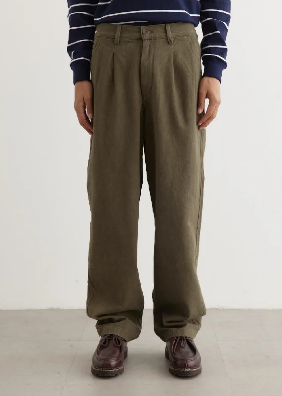 Dress Pants-Double Pleat Cotton Pants