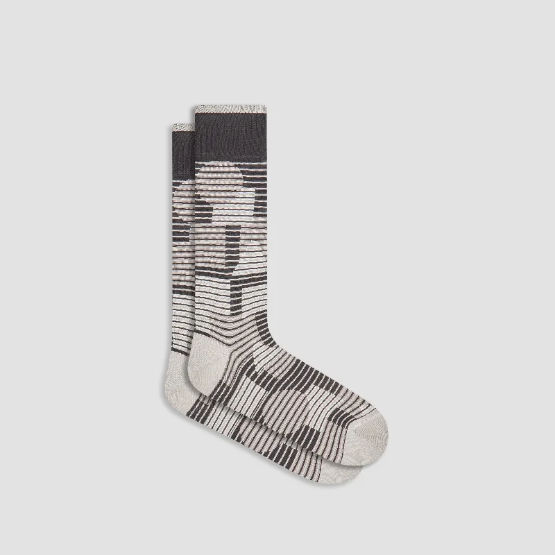 Holiday Socks-Striped Geometrical Mid-Calf Socks