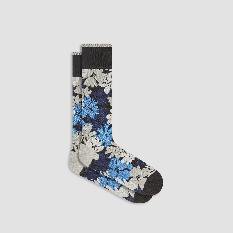 Footie Socks-Floral Mid-Calf Socks