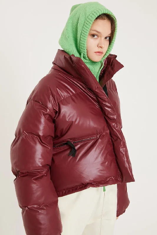 Fishing Jacket-Harlow Faux Leather Puffer Jacket