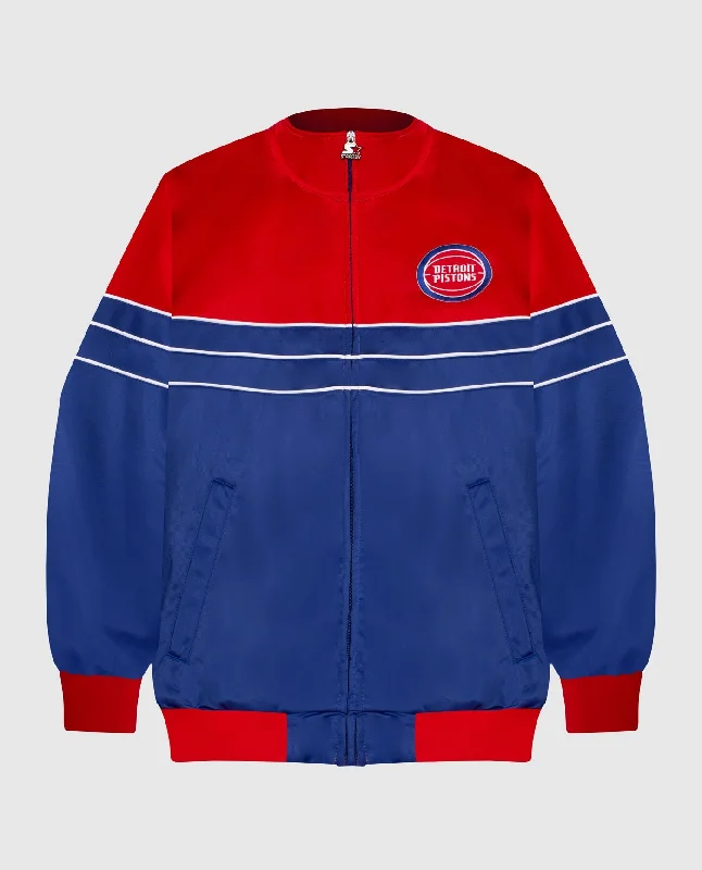 Slim Fit Jacket-Detroit Pistons Knit Full-Zip Jacket