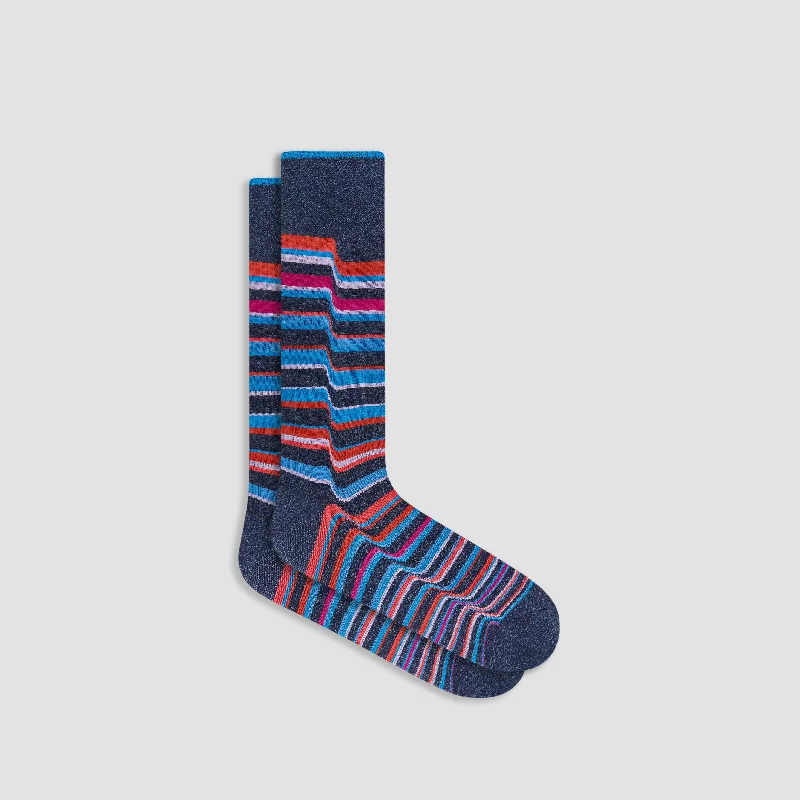 Novelty Socks-Ribbon Stripe Mid-Calf Socks