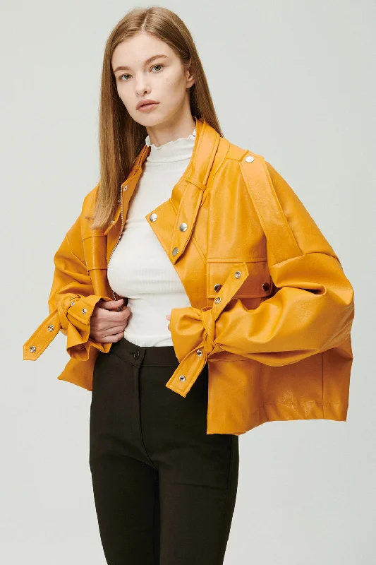 Racing Jacket-Naomi Oversized Pleather Jacket