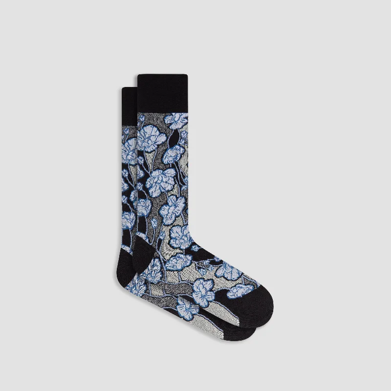 Non-Binding Socks-Floral Mid-Calf Socks