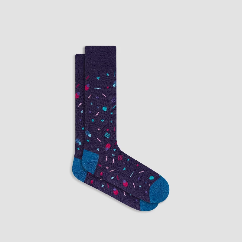 No-Show Running Socks-Geometric Mid-Calf Socks