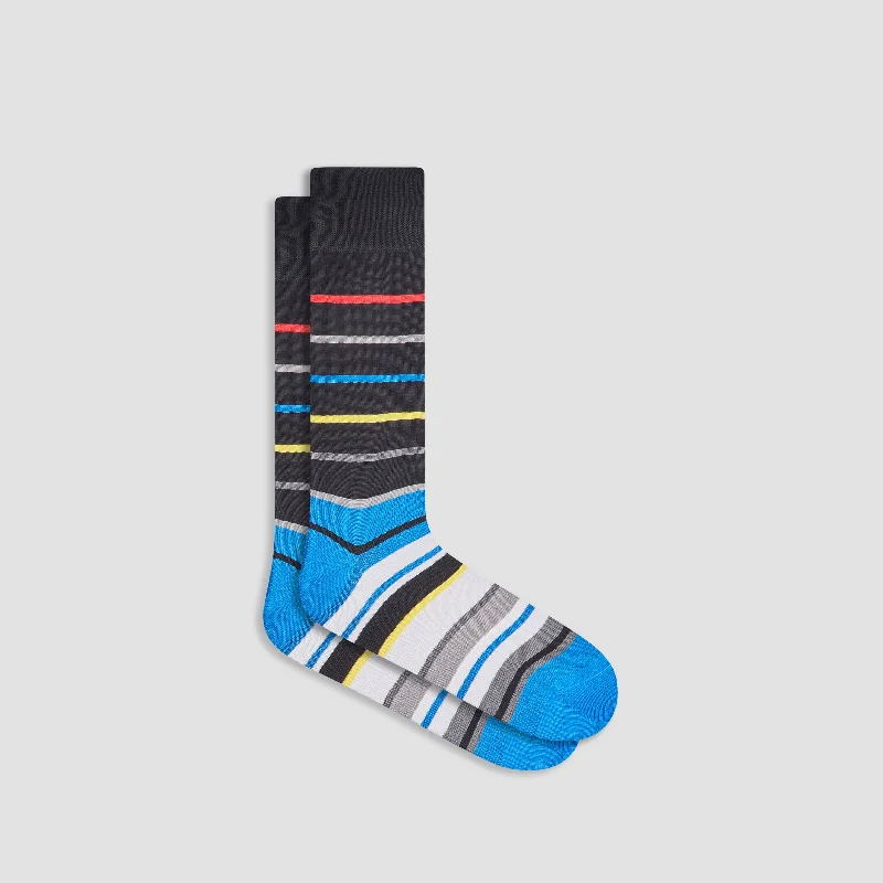 Graphic Print Socks-Striped Mid-Calf Socks