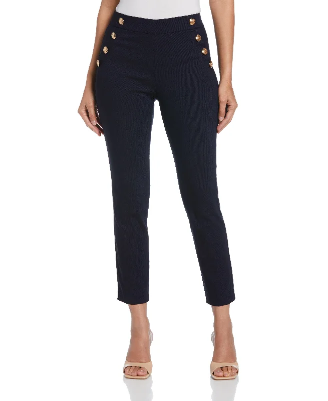 Paperbag Waist Pants-Supreme Stretch Twill Slim Pull-On Ankle Pant