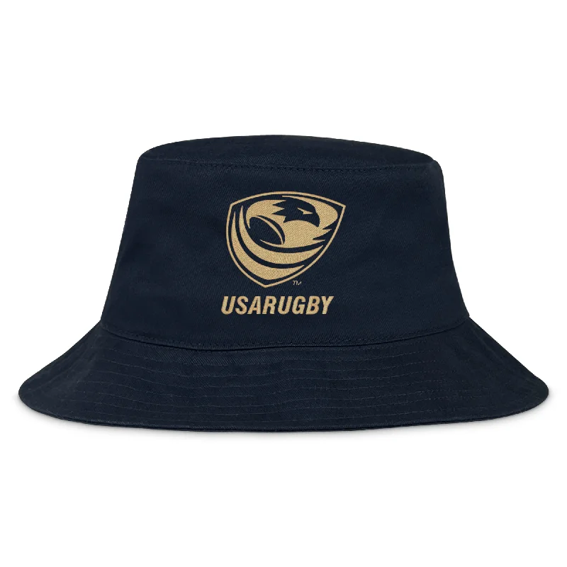 Basketball Hat-USA Rugby Bronze Crusher Bucket Cap