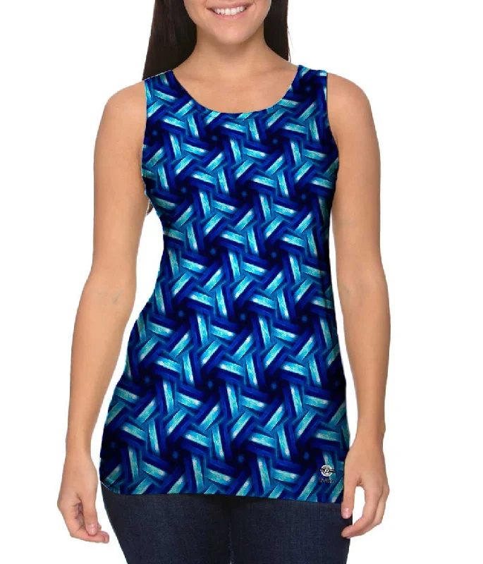 Athletic Tank-Blue Sky Black Sea Murano Pattern