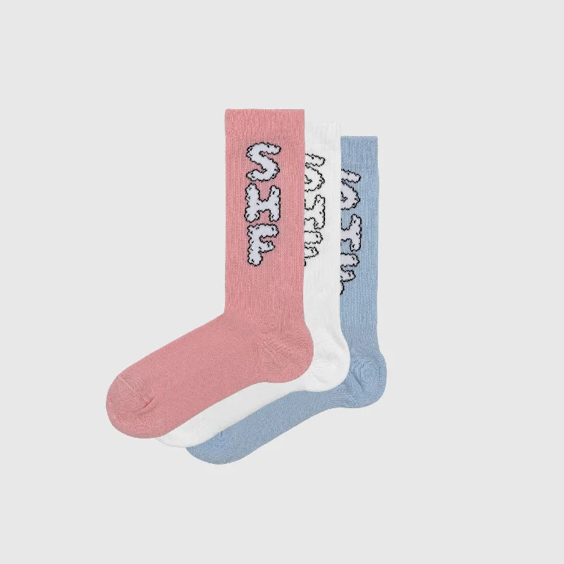 Luxury Socks-3-PACK CLOUD LOGO KNIT SOCKS