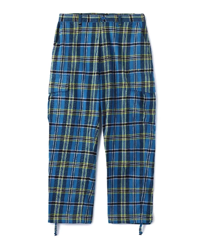 Wide Leg Jeans-PLAID CARGO PANTS