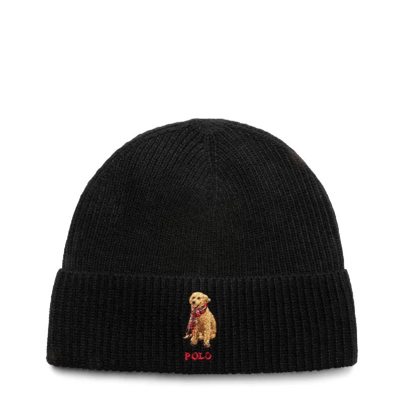 Wide Brim Hat-EMBROIDERED GOLDEN RETRIEVER BEANIE