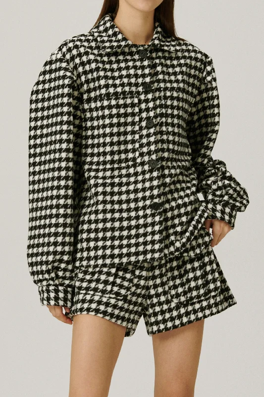 Workout Jacket-Harper Houndstooth Shacket