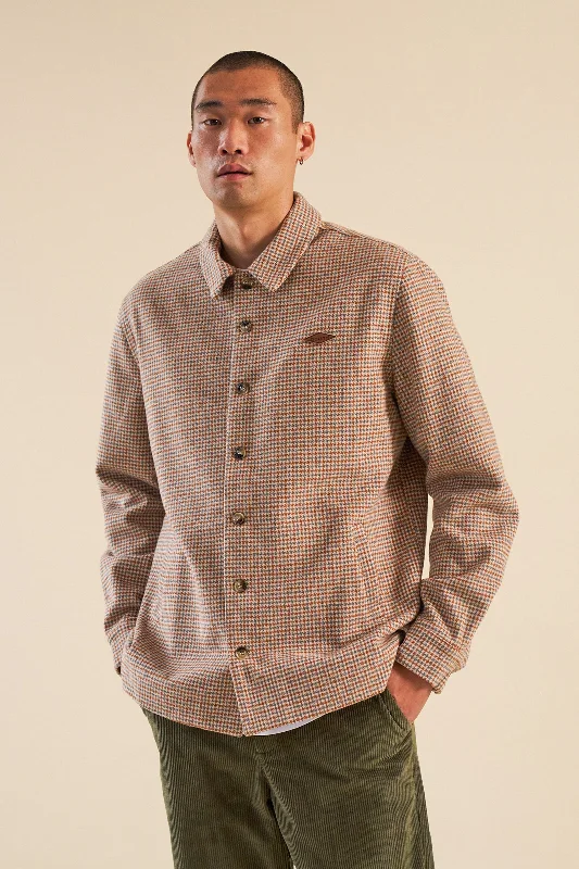 Rain Jacket-MAXIM DOGTOOTH WOOL COACH JACKET