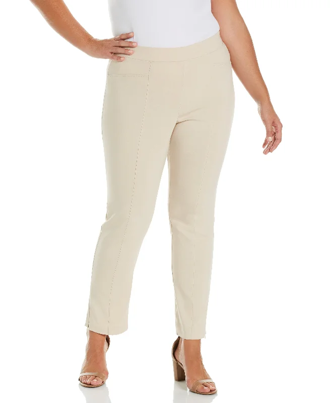 Travel Pants-Plus Size Stretch Slim Leg Front Seam Pant - Comfort Fit