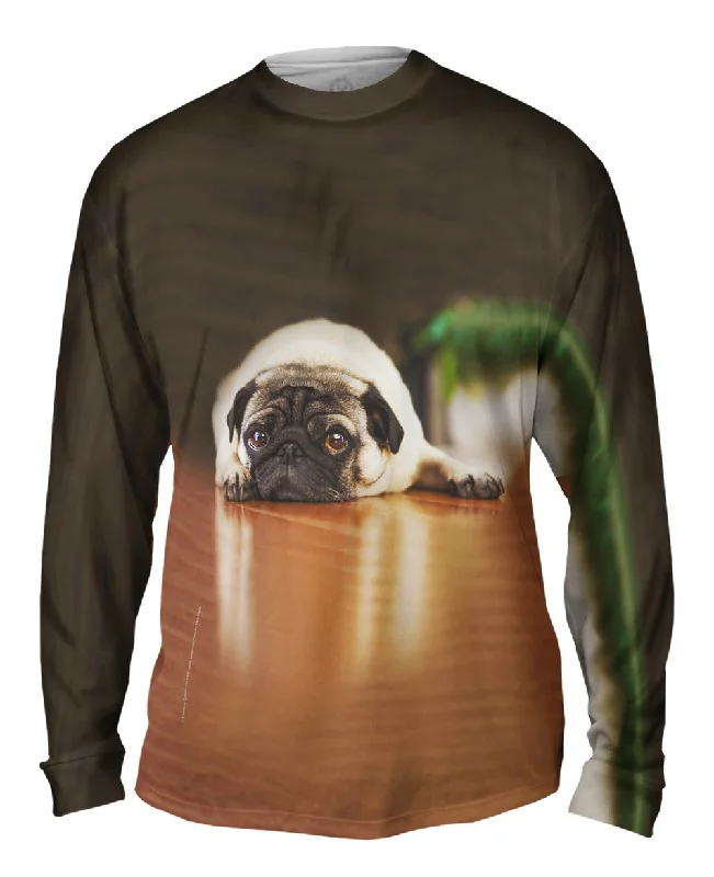 Fleece Long Sleeve-Laying Around Pug