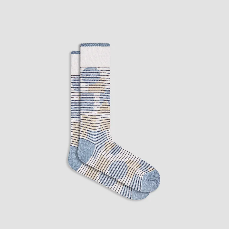 Sports Team Socks-Striped Geometrical Mid-Calf Socks