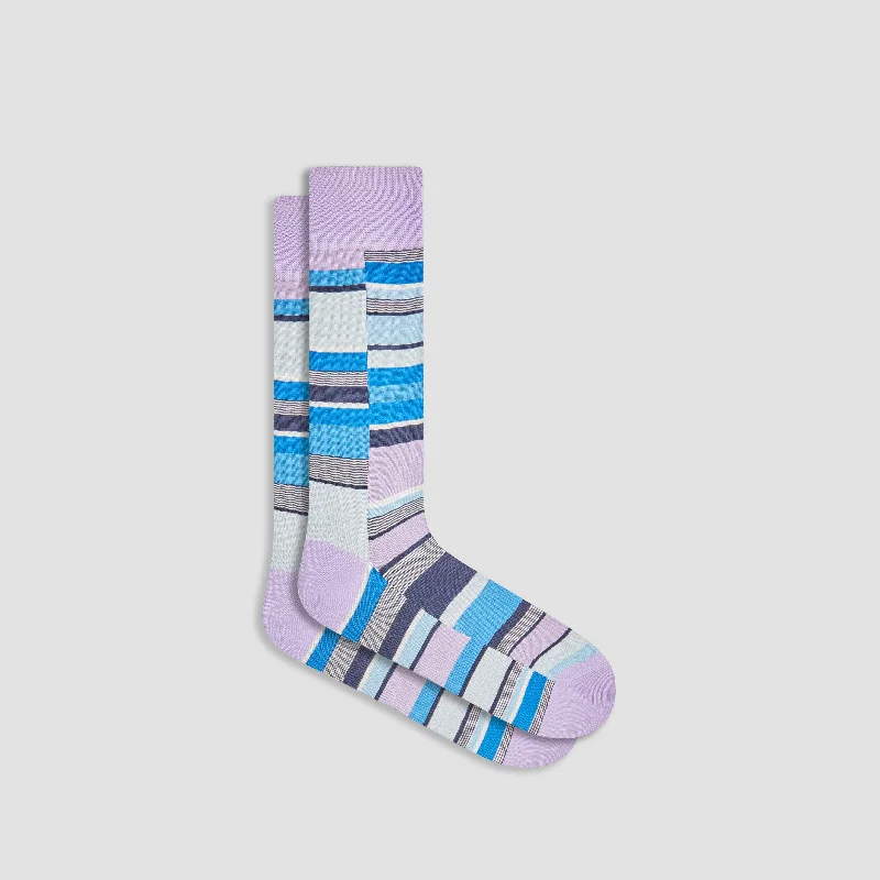 Sporty Ankle Socks-Striped Mid-Calf Socks